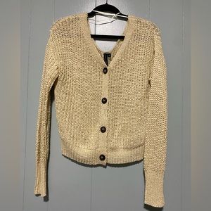 Moon & Madison Hole Knit cardigan Color: yellow | Size: M |